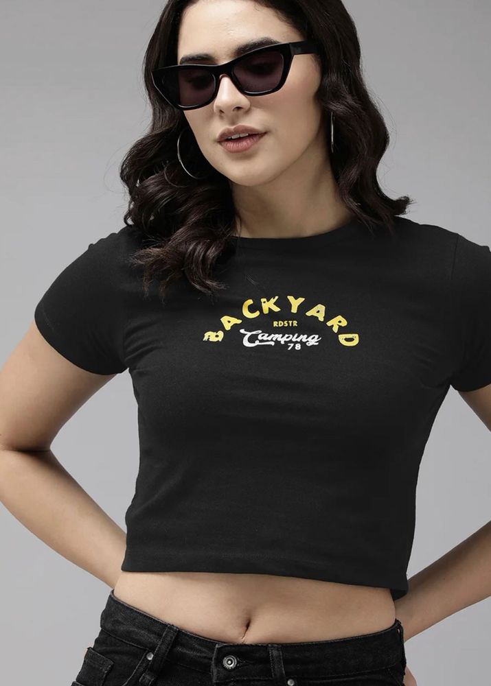 Trendy Black Crop Top