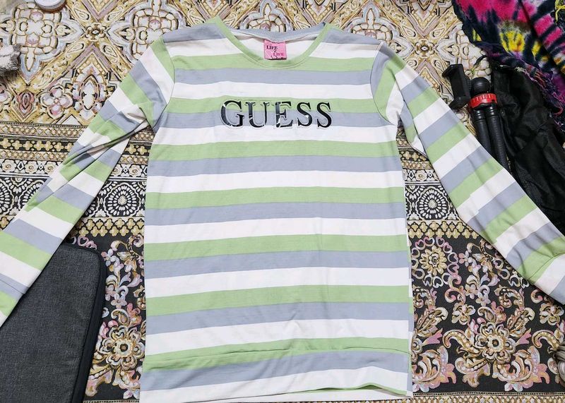 Guess Striped Long Sleeve Top