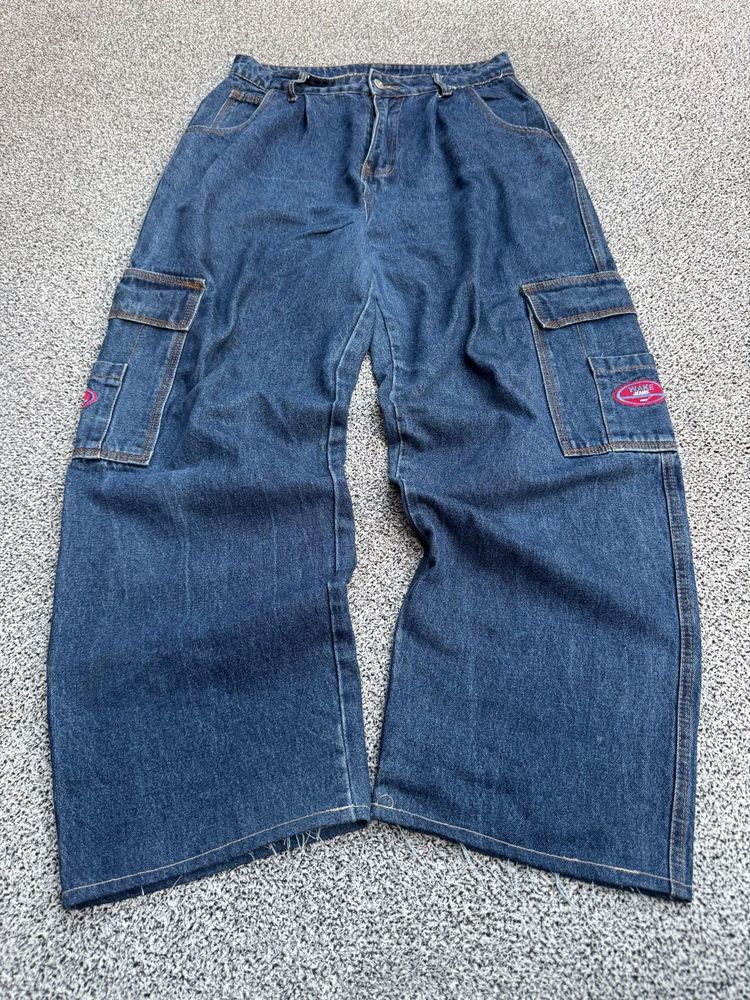 Blue Denim Cargo Pants
