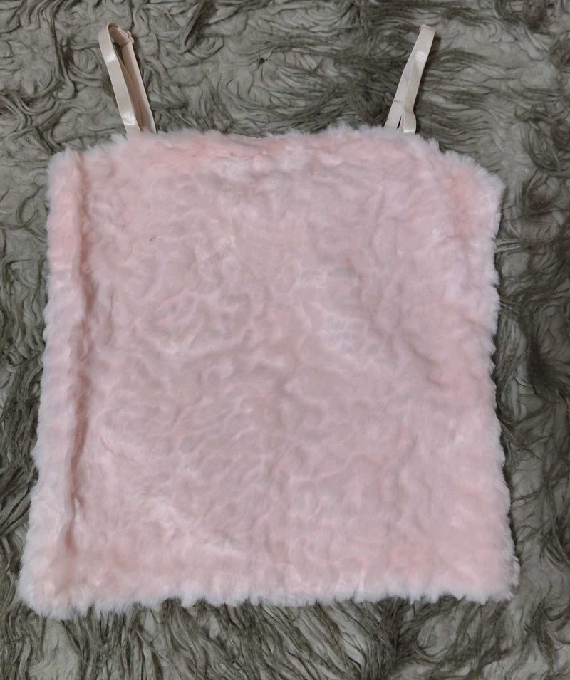 Kawaii fleece detail stretchy top