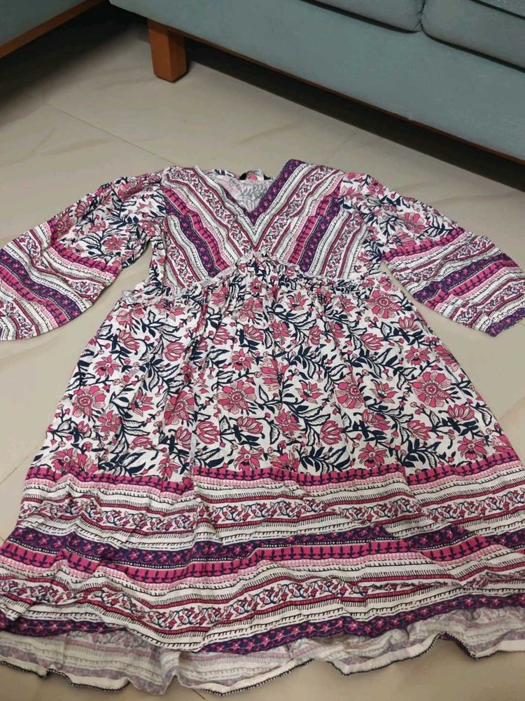 Boho Floral Print Dress
