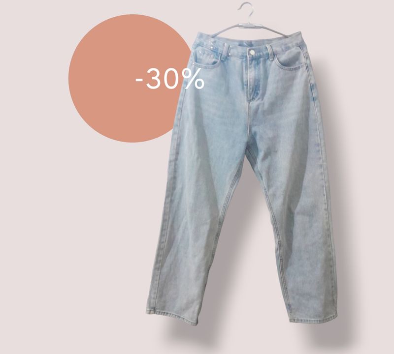 DENIM BLUE/MOM JEAN'S
