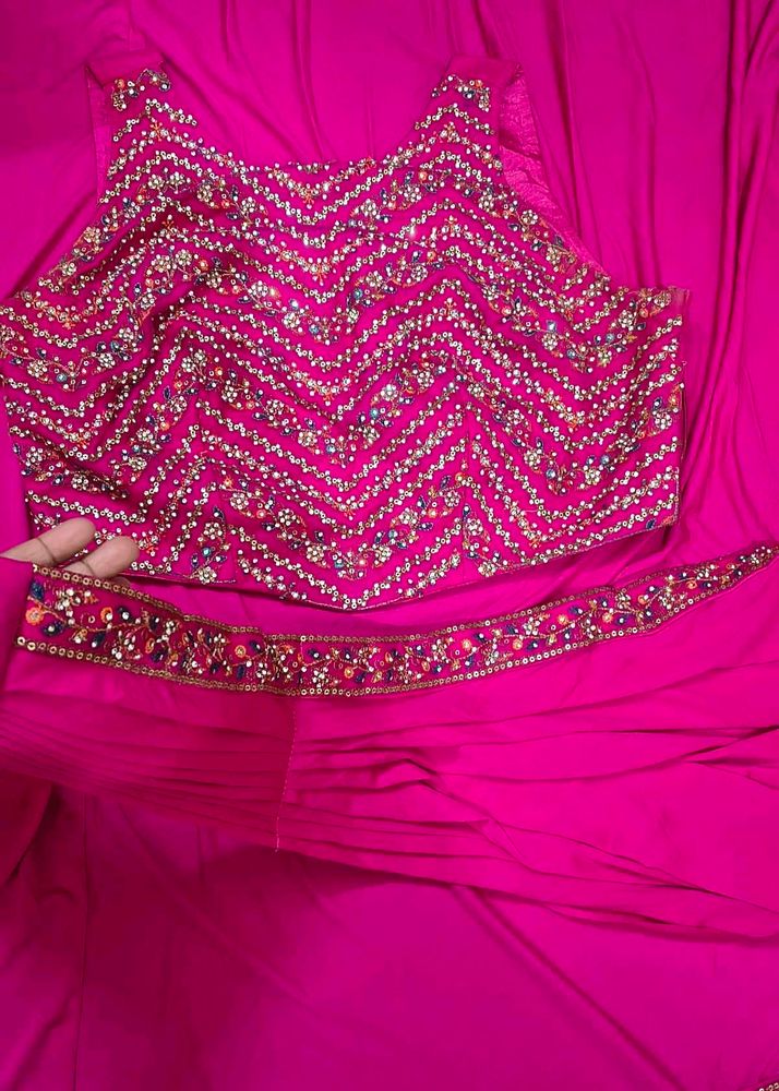🩷 Ready to wear indo western saree dress party