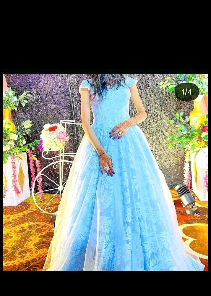 Stunning Light Blue Embellished Gown
