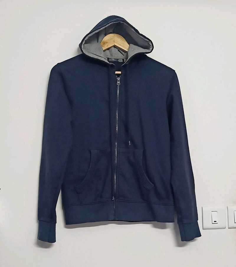 Men's Navy Blue Zip-Up Hoodie