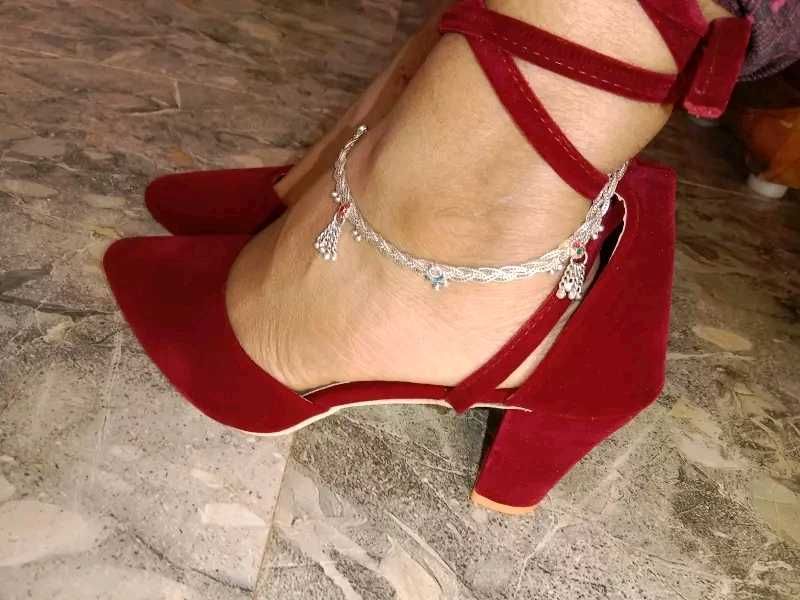Red Ankle Strap Heels