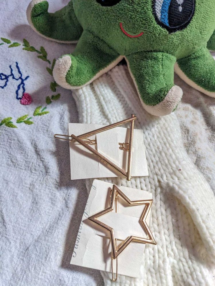 2 Set Of Geometric Hair Clips