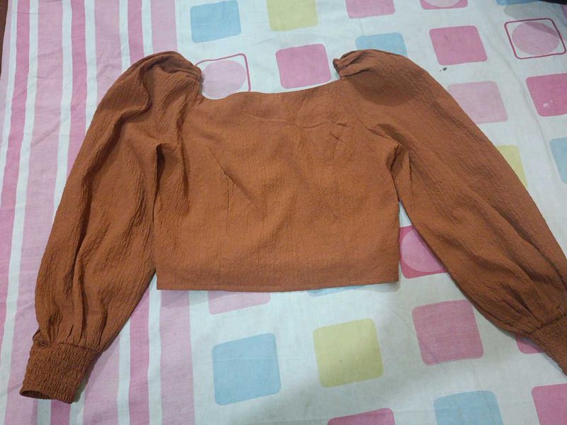 Trendy Puff Sleeve Crop Top
