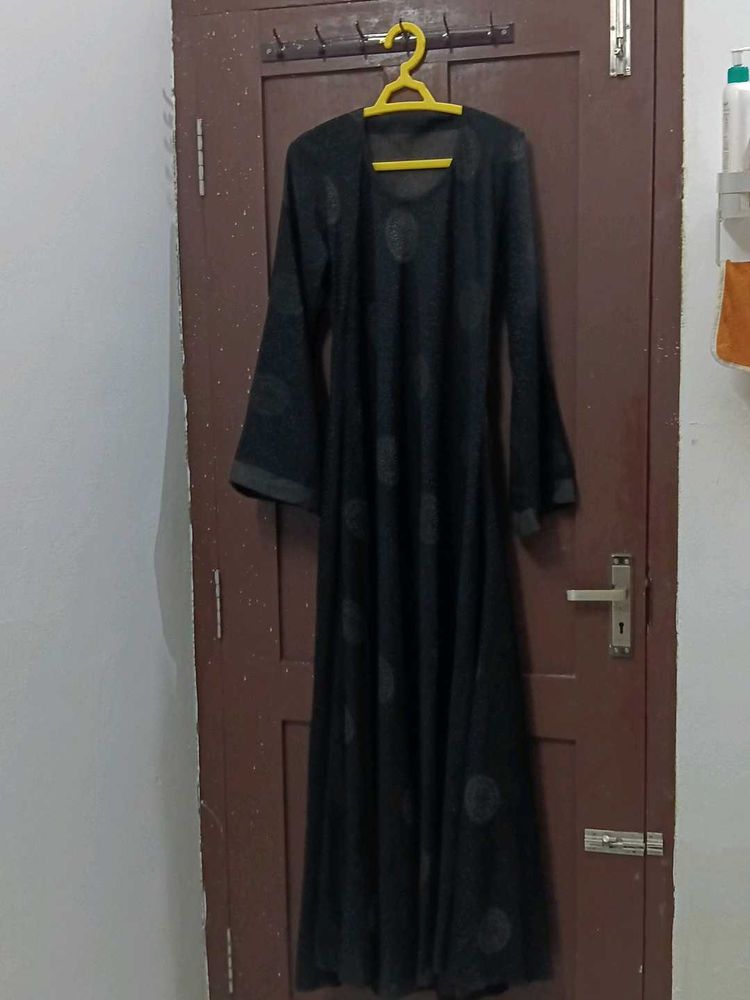 Black Ethnic umbrella abhaya