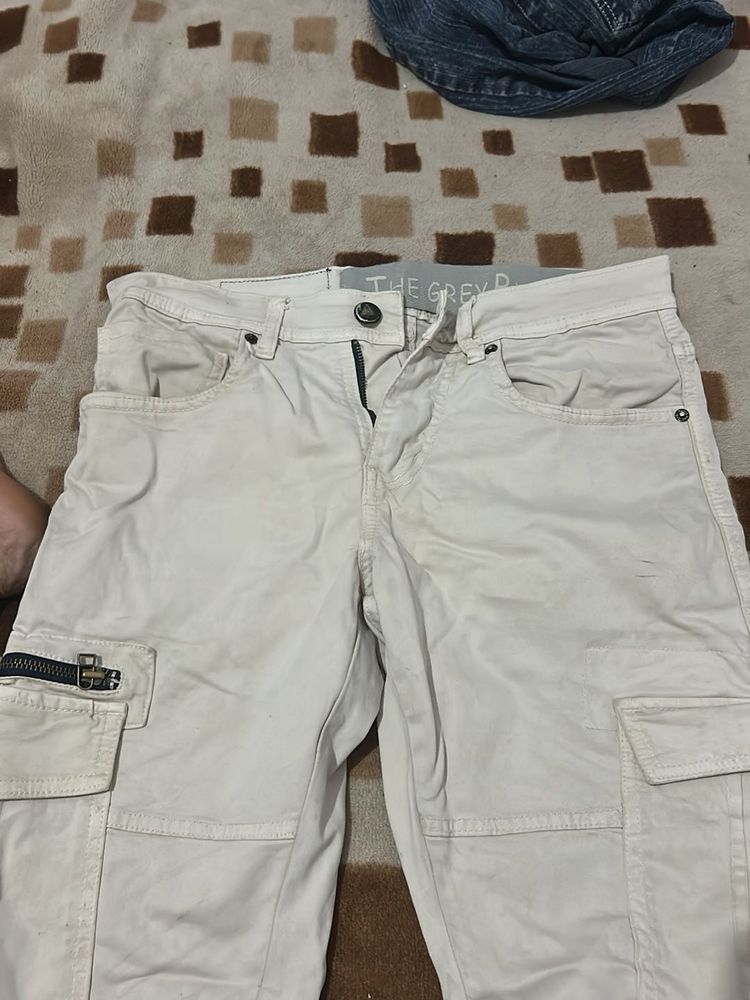 Men's Beige Cargo Pants