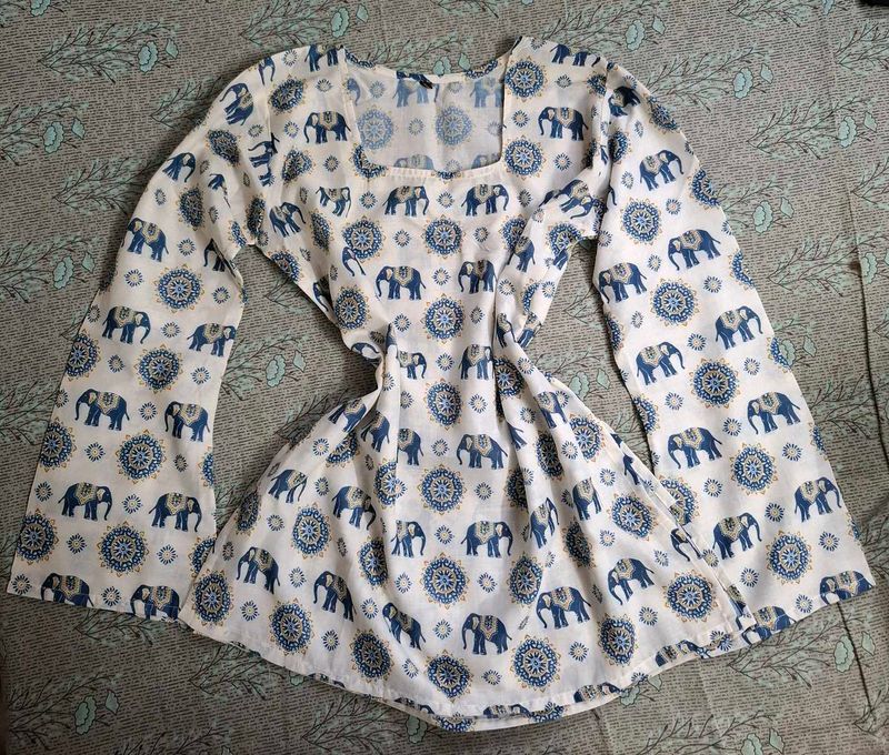 White Elephant Bell Sleeves Kurta