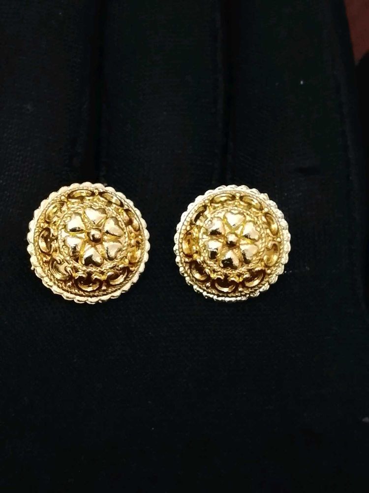 Gold Plated Round Earrings