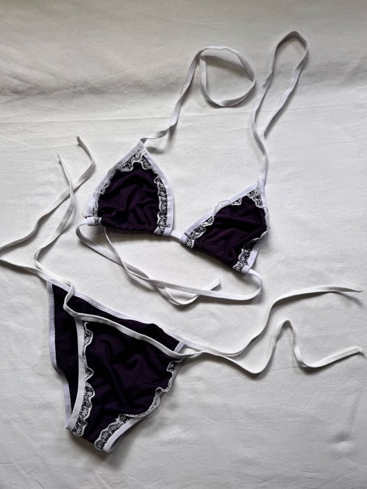 Purple Lace Bikini Set