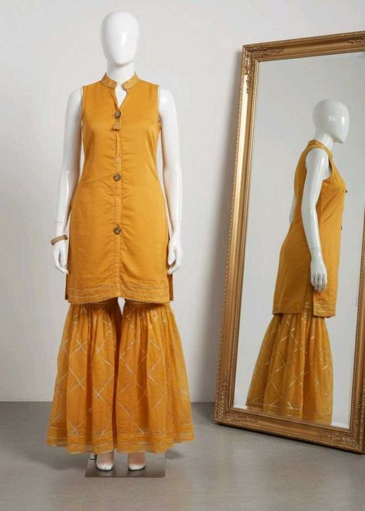 Mustard Kurta Sharara Set😍