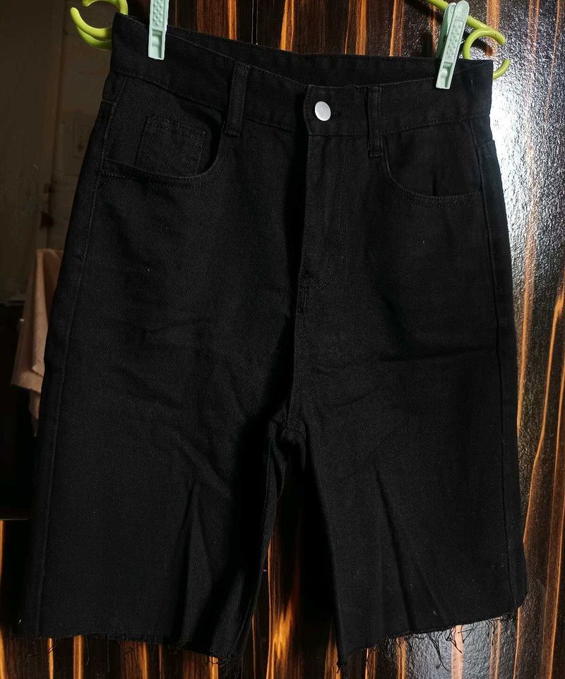 Black Denim Shorts