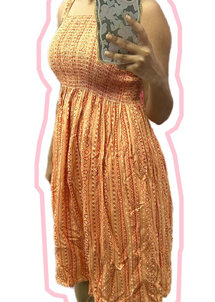 Bohemian Print Cute Dress | Size : XS
