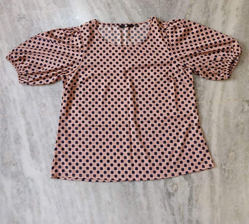 Chic Printed Puff Sleeve Top