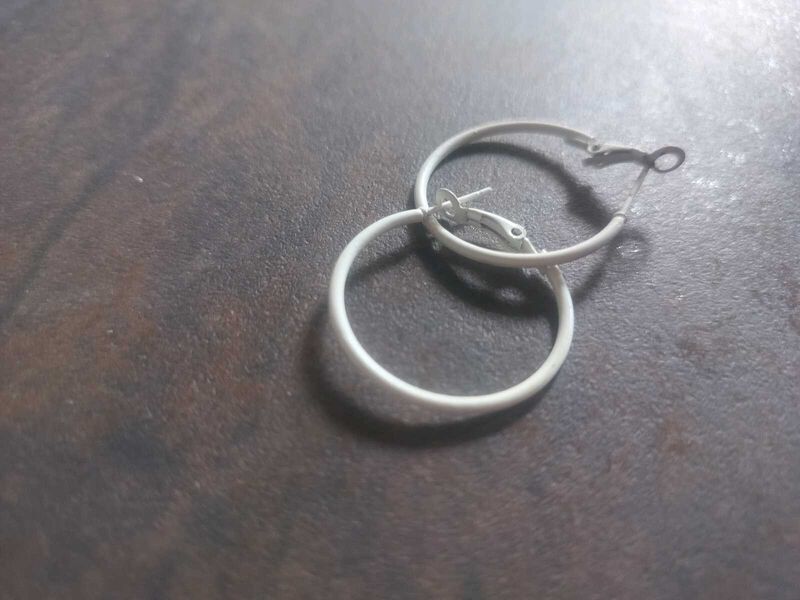 Classic White Hoop Earrings