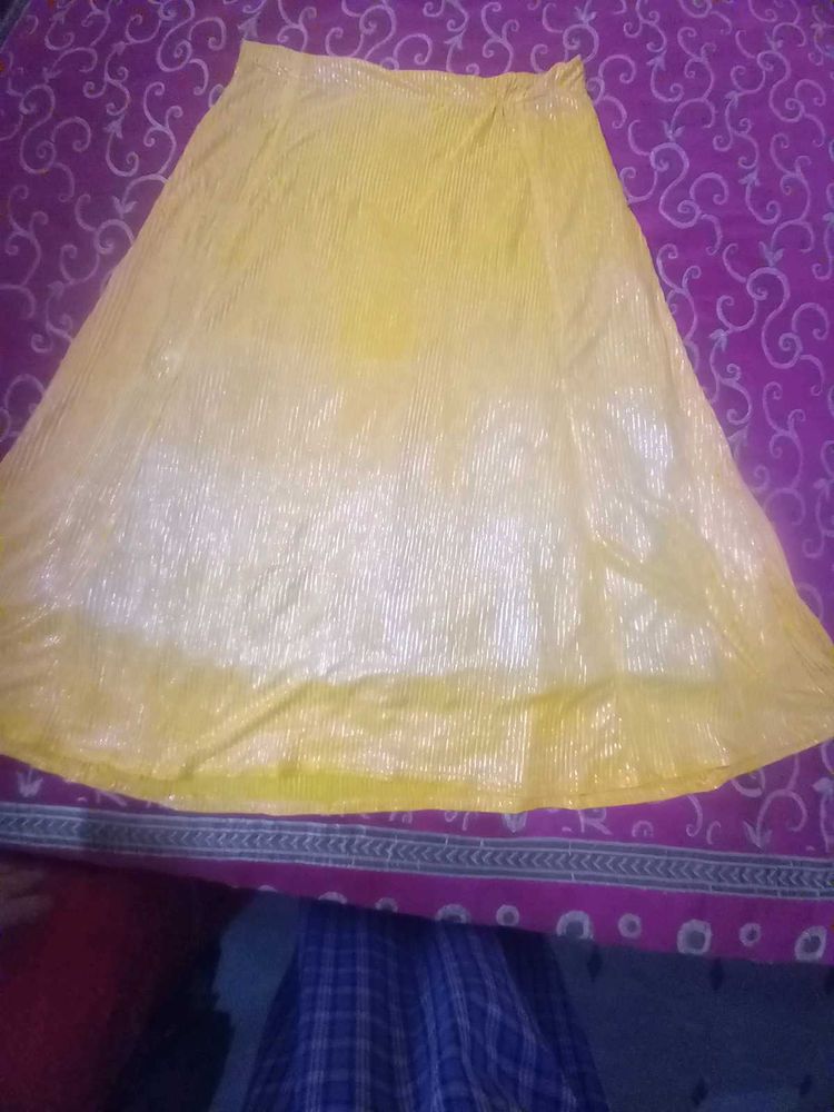 Yellow Ombre Sparkle Ethnic Skirt