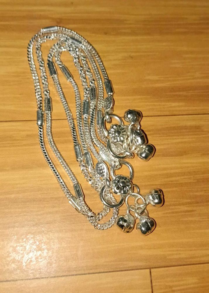 Silver Anklets with Bells