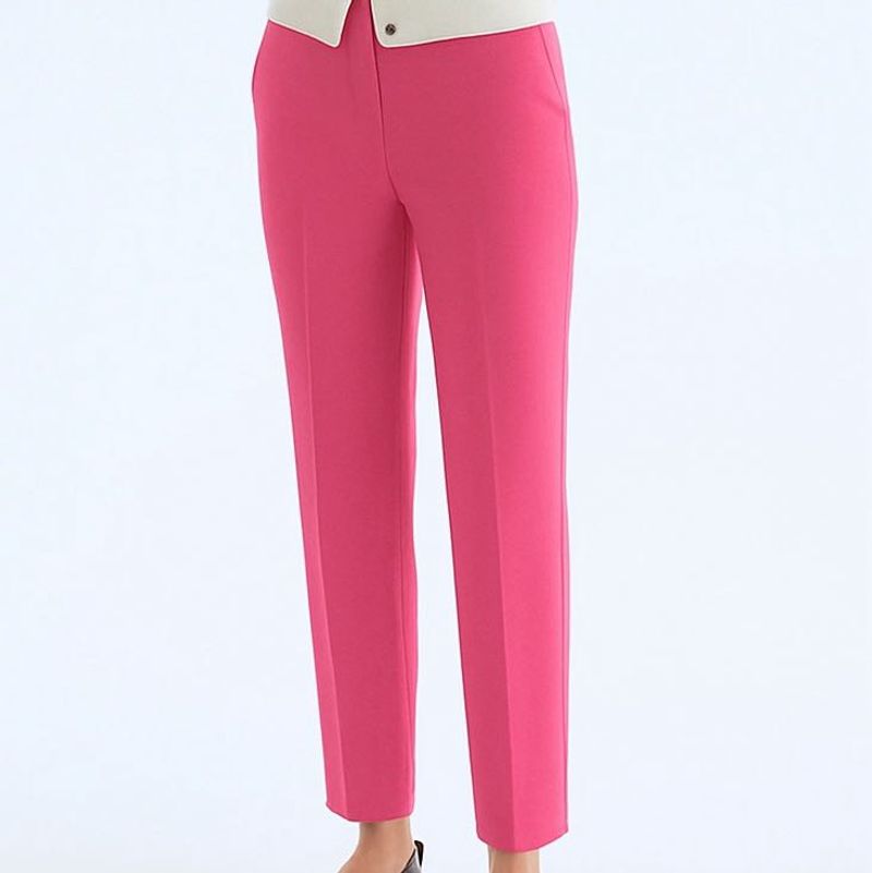 Hot Pink Tailored Straight Leg Trousers