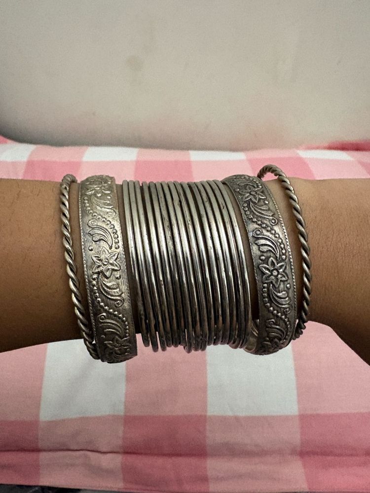 Oxidised Silver Bangle Set Traditional Ethnic kada