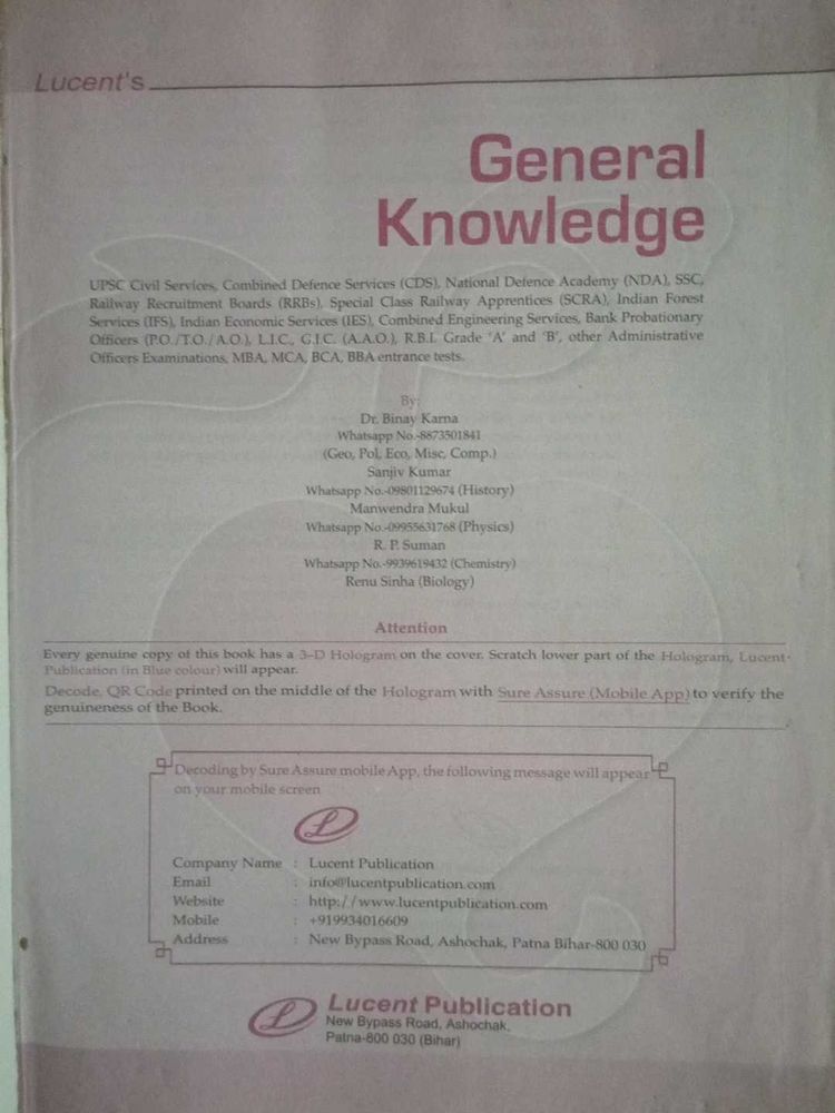 Lucent's General Knowledge Book