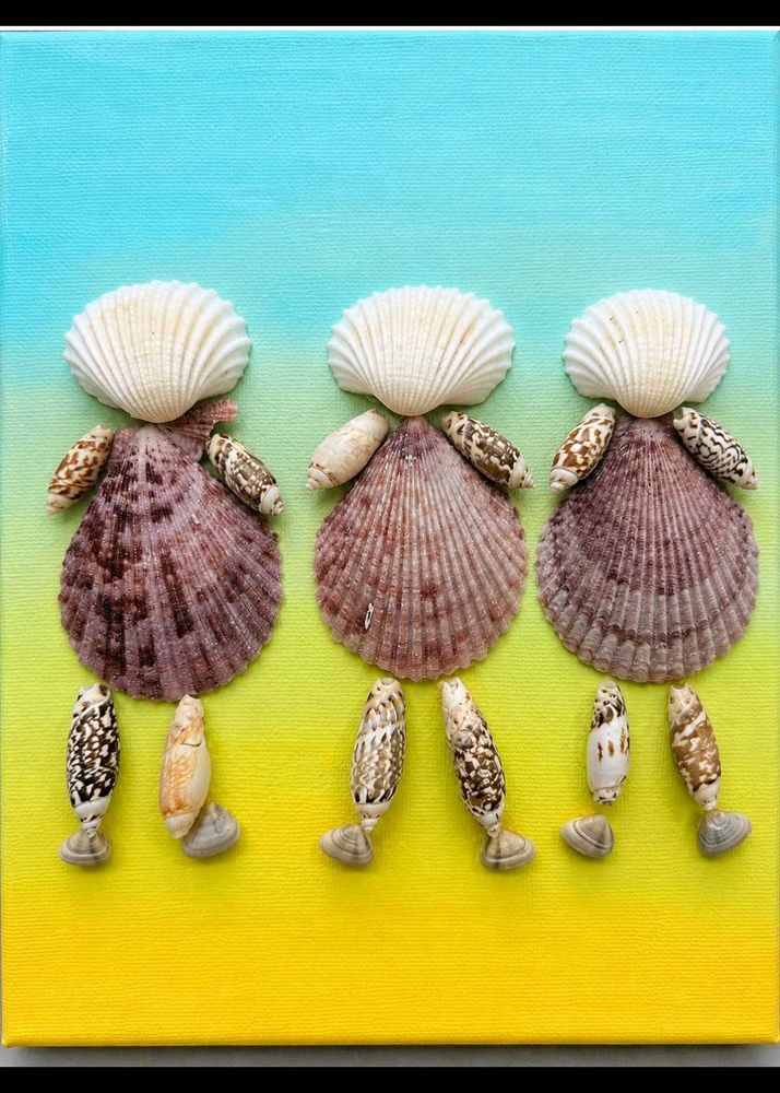Seashell Art - Three Figures