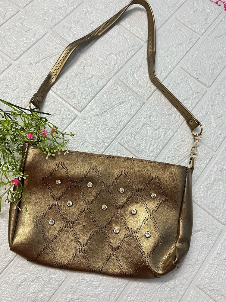 Golden stylish hobo/sling bag