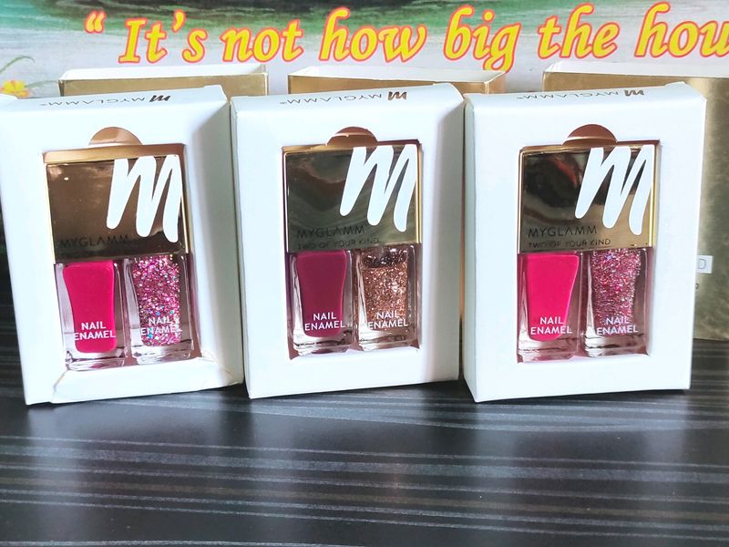 PACK OF 3 MYGLAMM NAIL ENAMEL