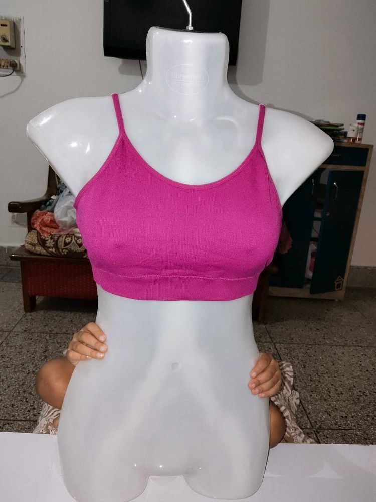 F&amp;F Premium Rani Pink Ribbed Seamless Bralette (Si