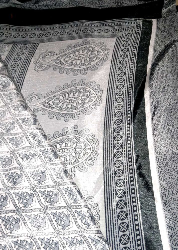 ajrakh crepe silk saree blous