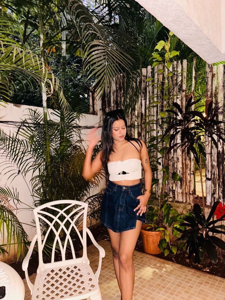 White Ruched Halter Top