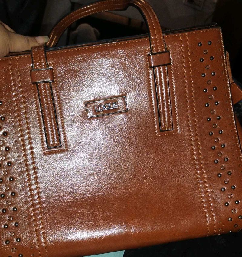 Stylish Brown Handbag with Studs