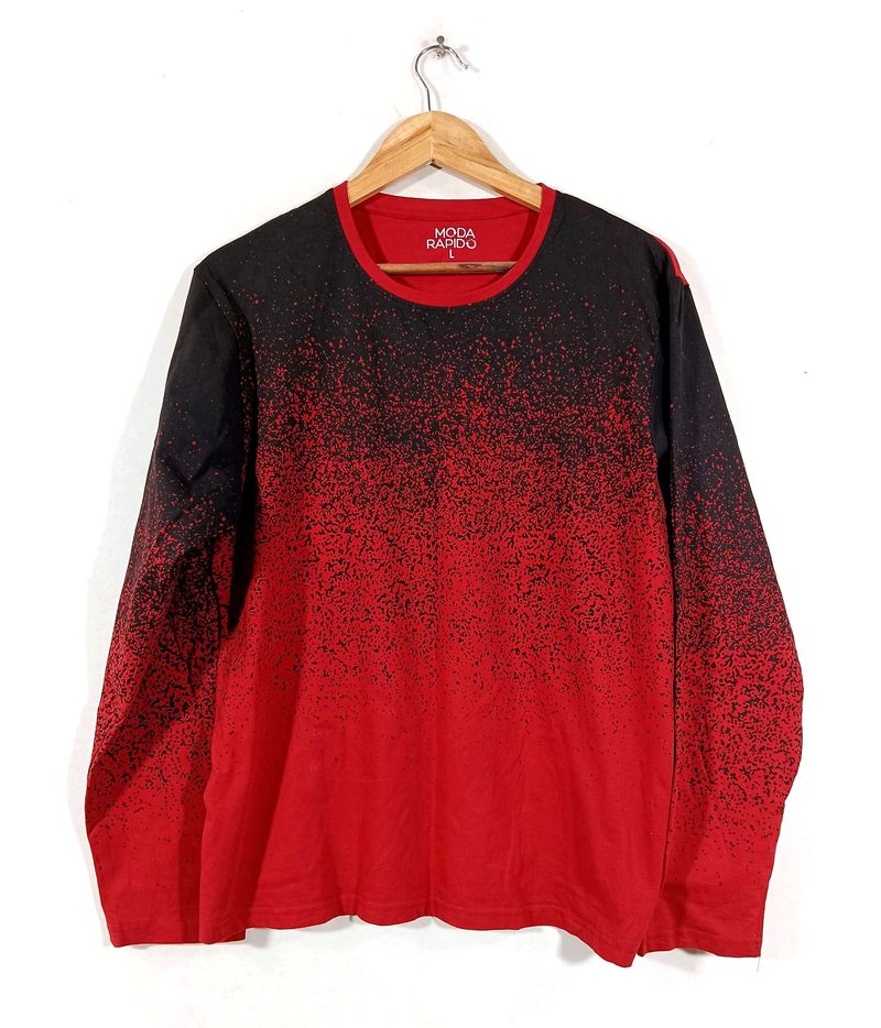 Red &amp; Black Sweatshirt Dot Print