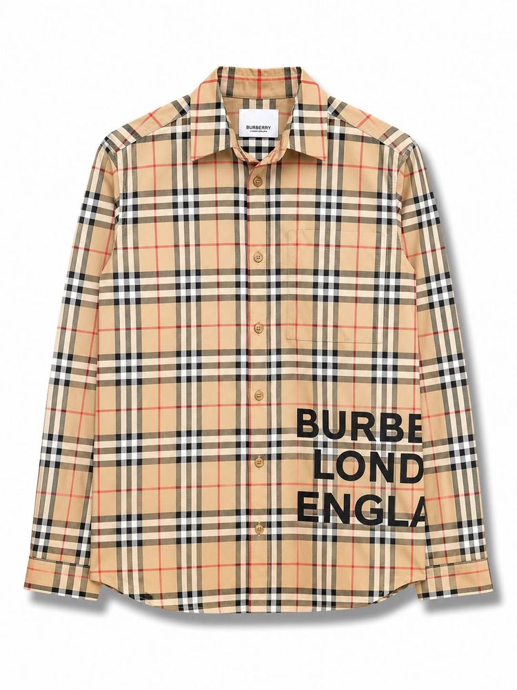 Burberry London Beige Check Print Shirt