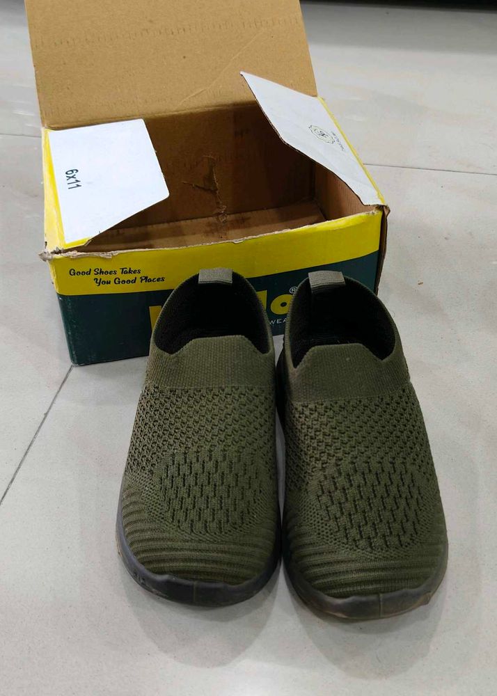 Comfortable Green Knit Slip-On Shoes
