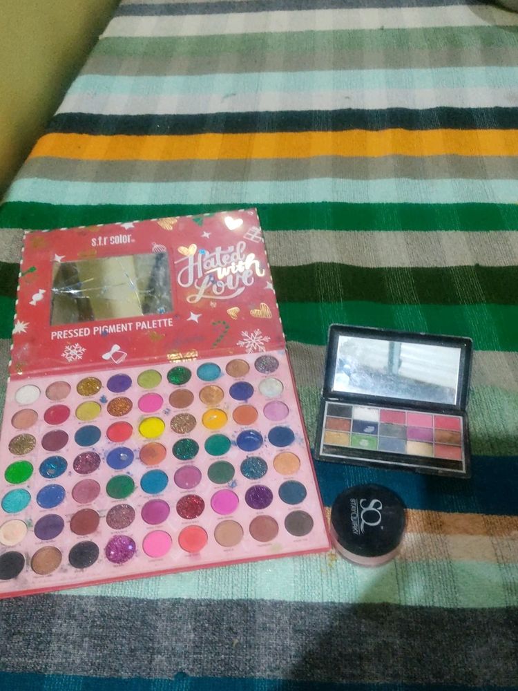 2 Eyeshadow Pallets 1 Loose Powder