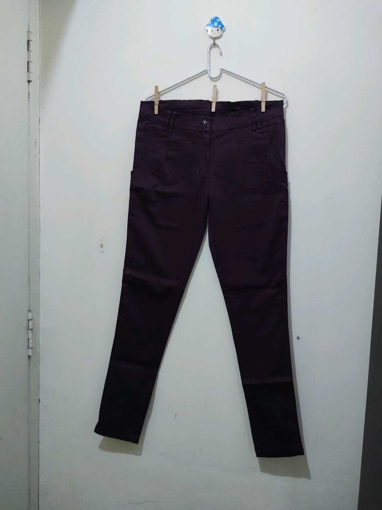 Cottifab Purple Trouser slim or taper fit pant
