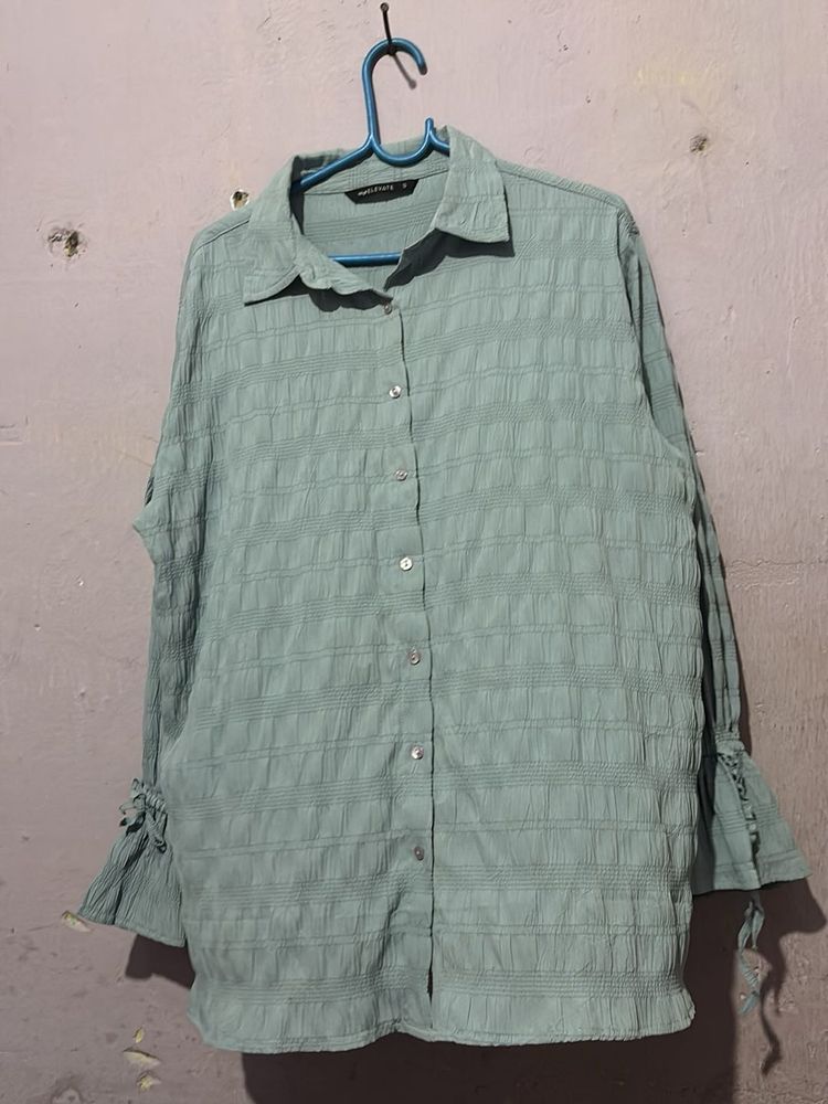 styli Chic Textured Button-Up Shirt