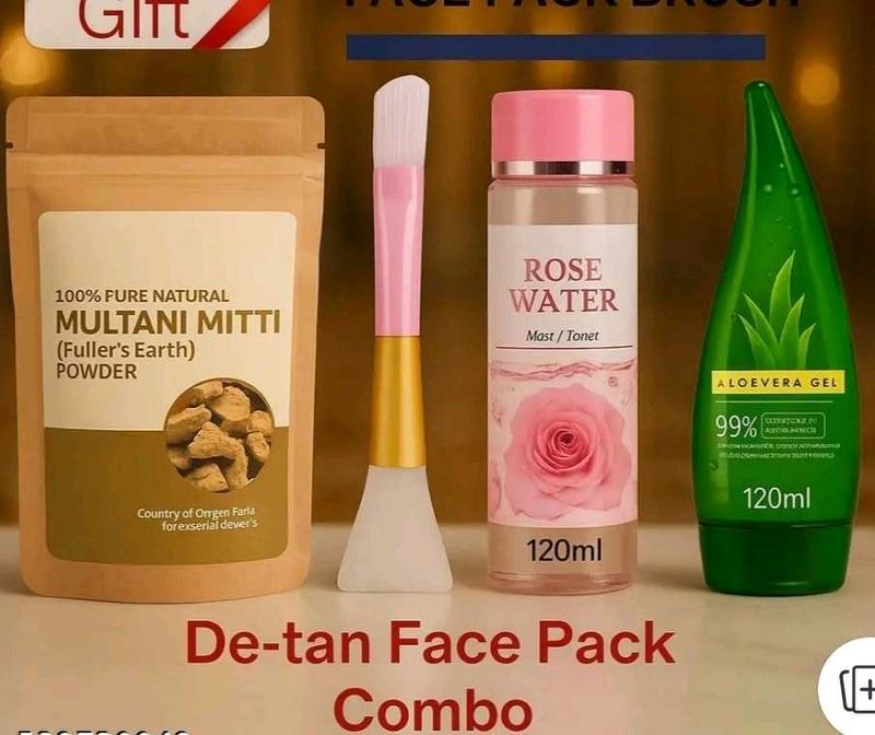 De-tan Face Pack Combo Kit