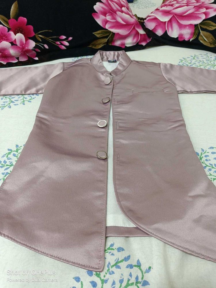 Dusty Rose Formal Jacket With White Pant