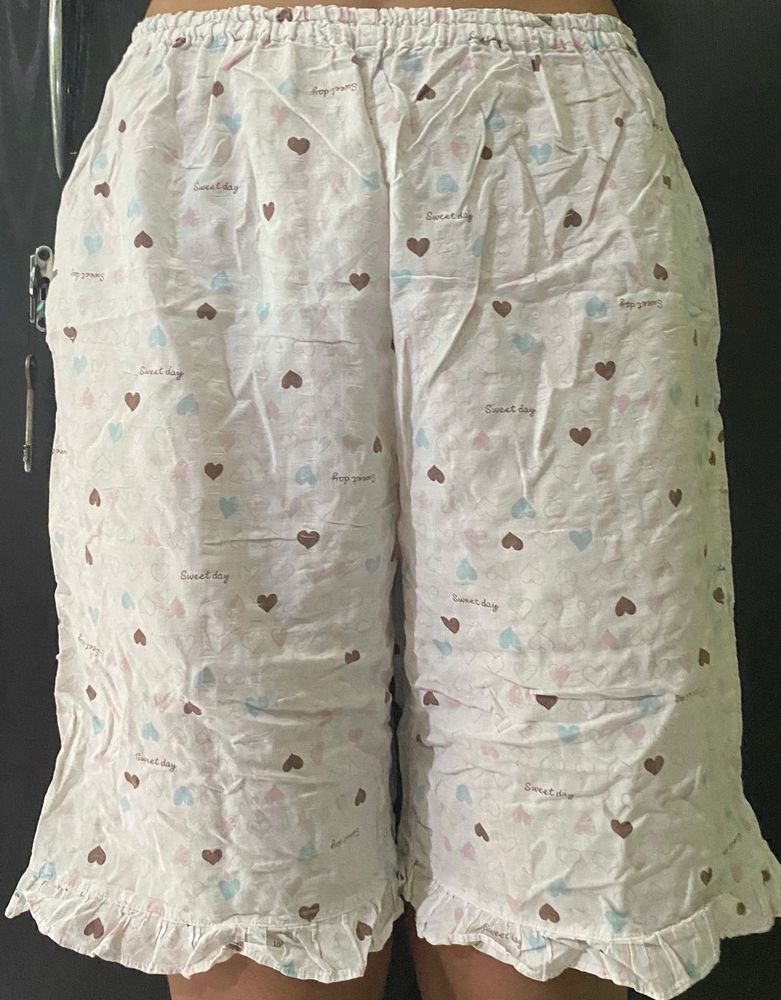 Cute Heart Print Shorts