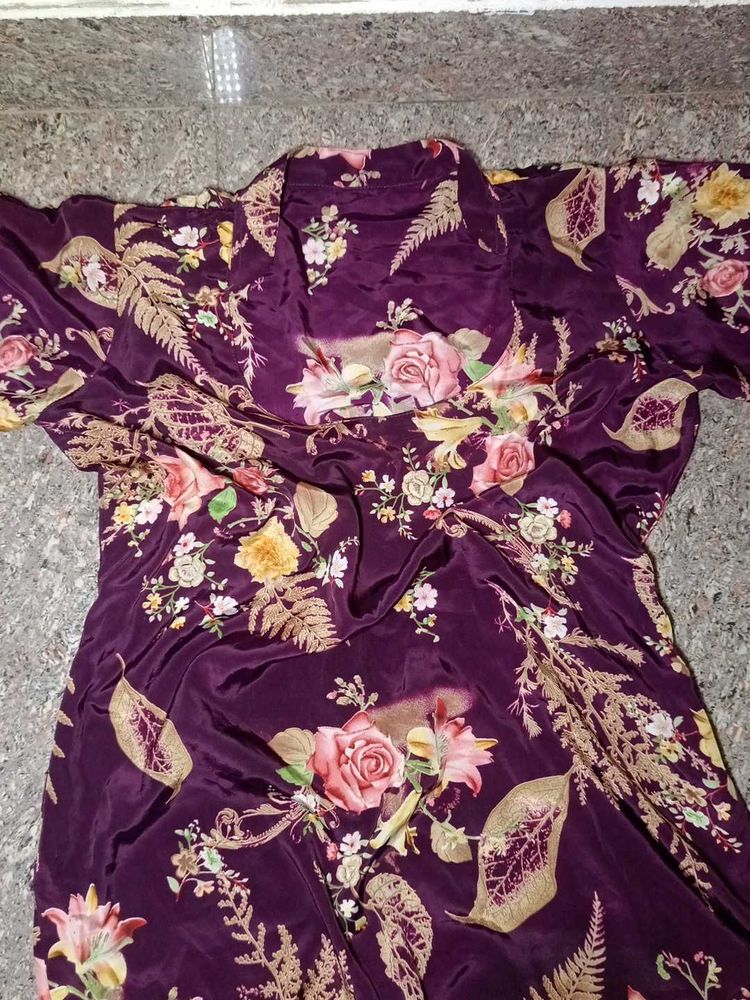 Floral Print  silk suit