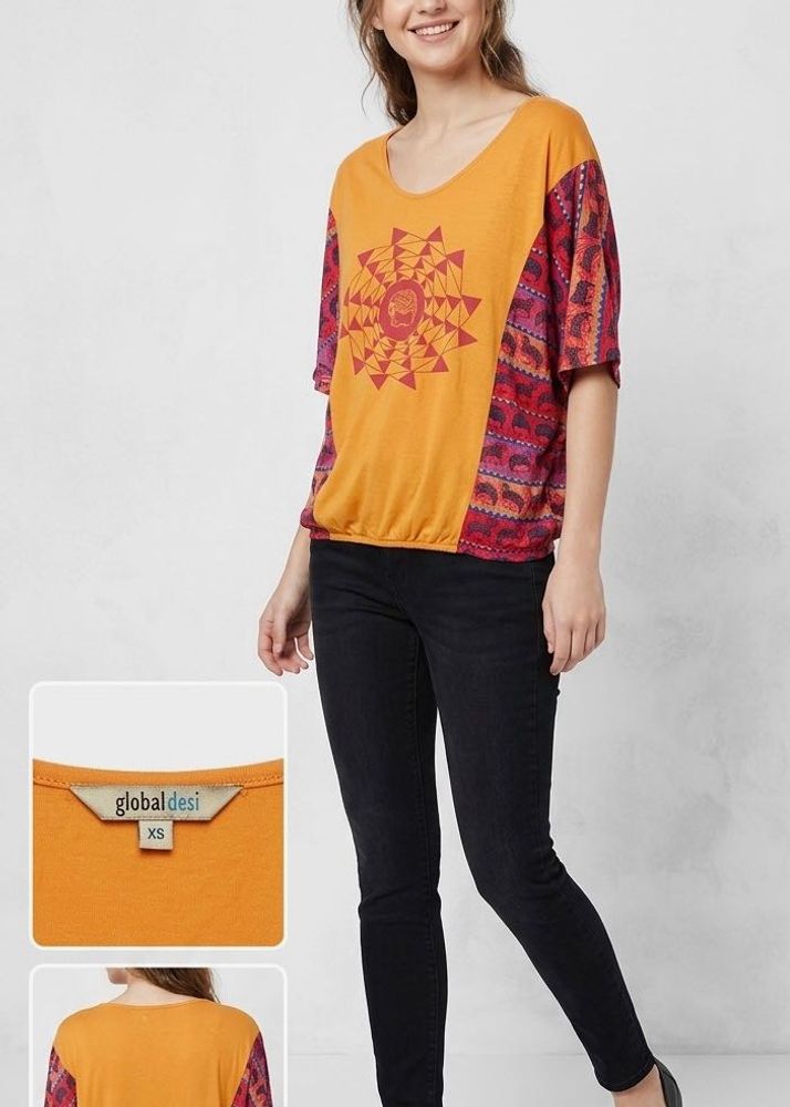 Vibrant Orange Ethnic looking top