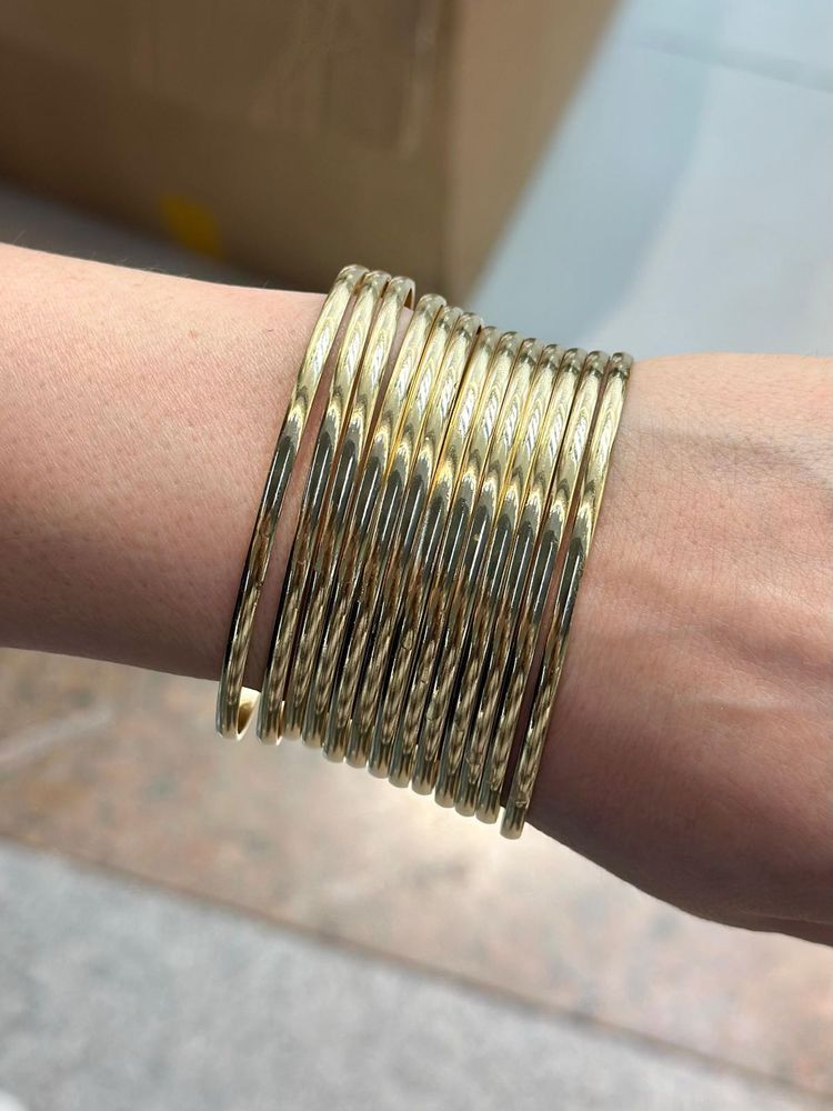 Set of 15 Thin Gold Bangles
