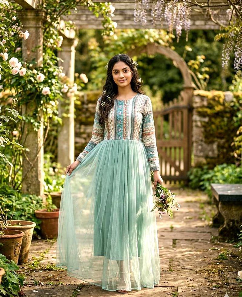 Boho Style Tulle Gown