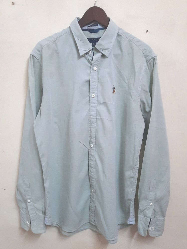 U.S. Polo Pista Green Tailored Fit Shirt (Men)
