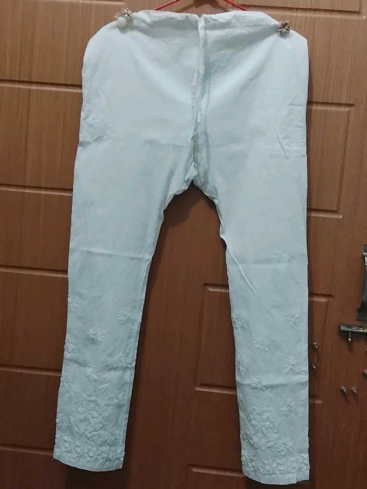 White Chikankari Pant