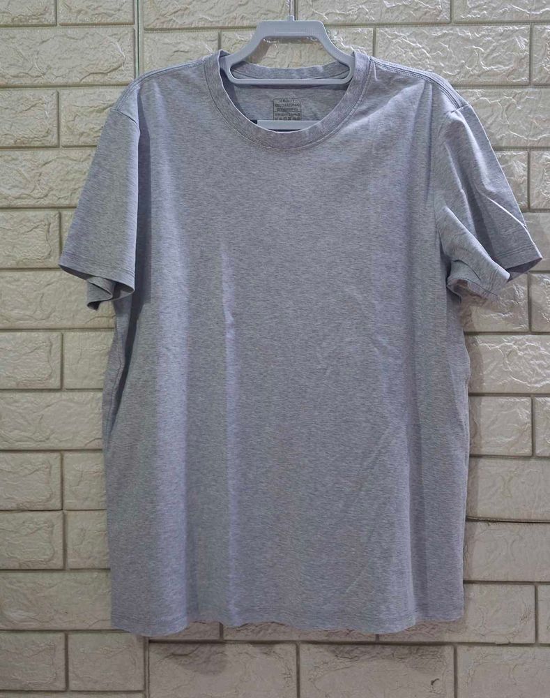 Men's Grey 100% Cotton Crew Neck T-Shirt